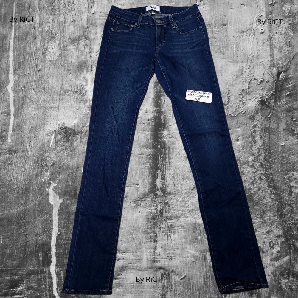 Paige Skyline Skinny Women's Jeans Size 24x30 Stretch Blue Denim Low Rise USA